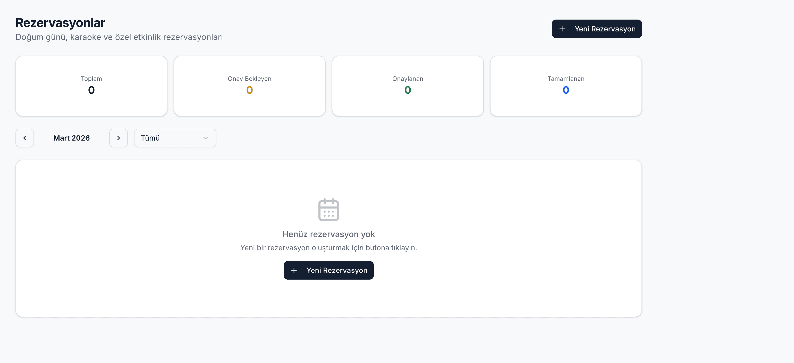 Rezervasyon Modülü — Ekran Görüntüsü